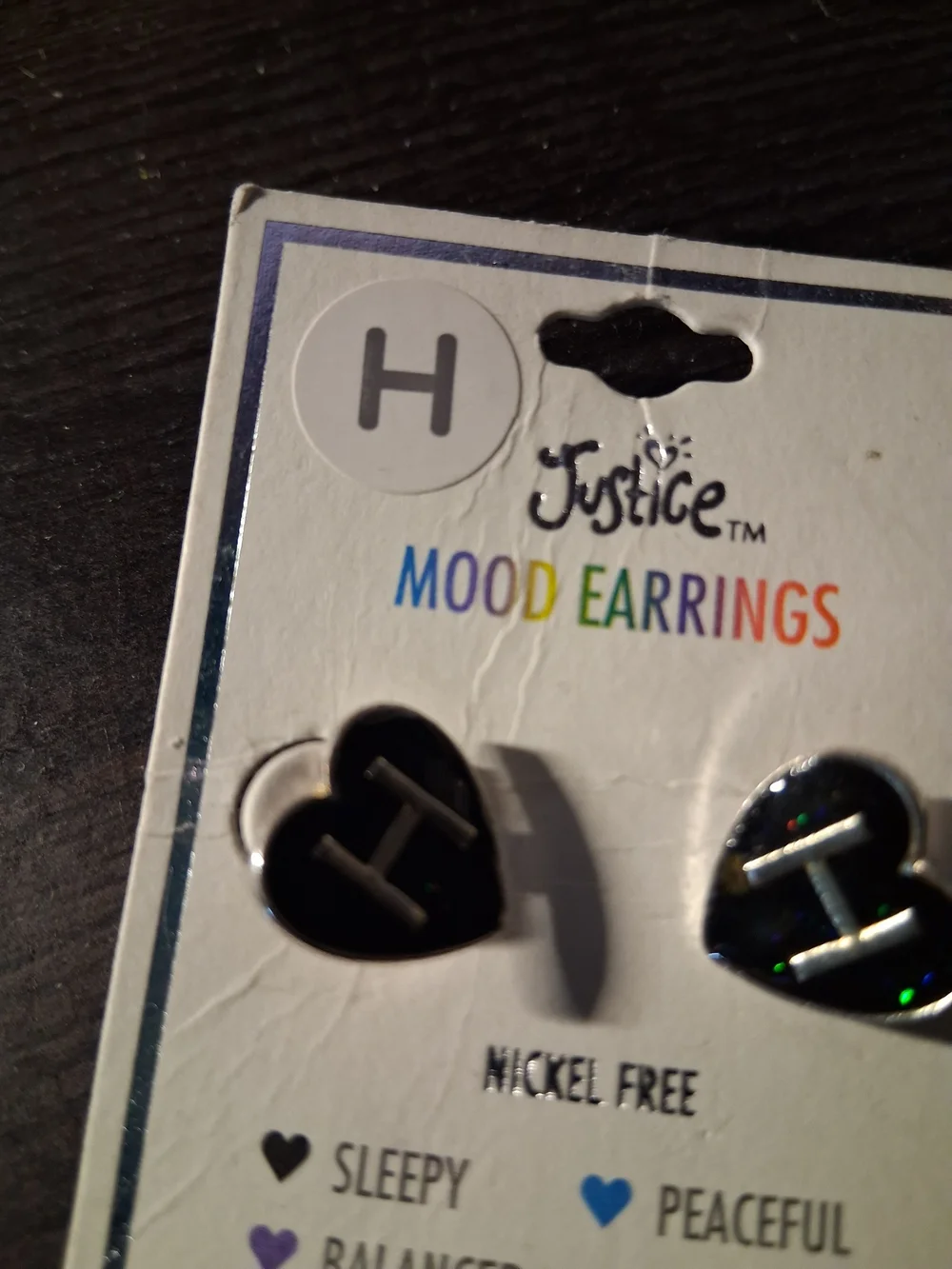Justice Black Heart Mood Earrings